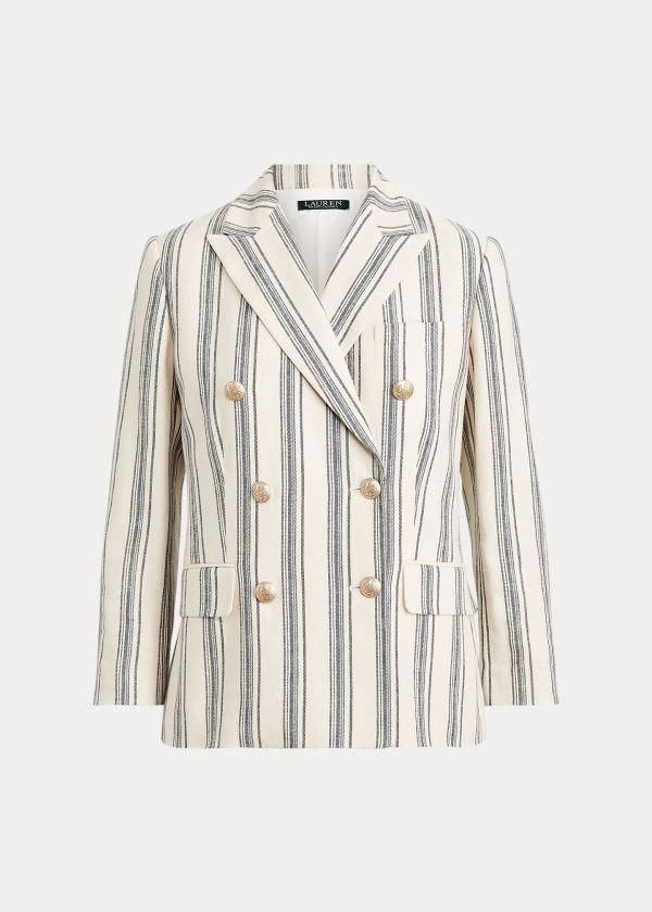 Ralph Lauren Striped Linen Twill Blazer Dame Danmark (OYSTJ2041)